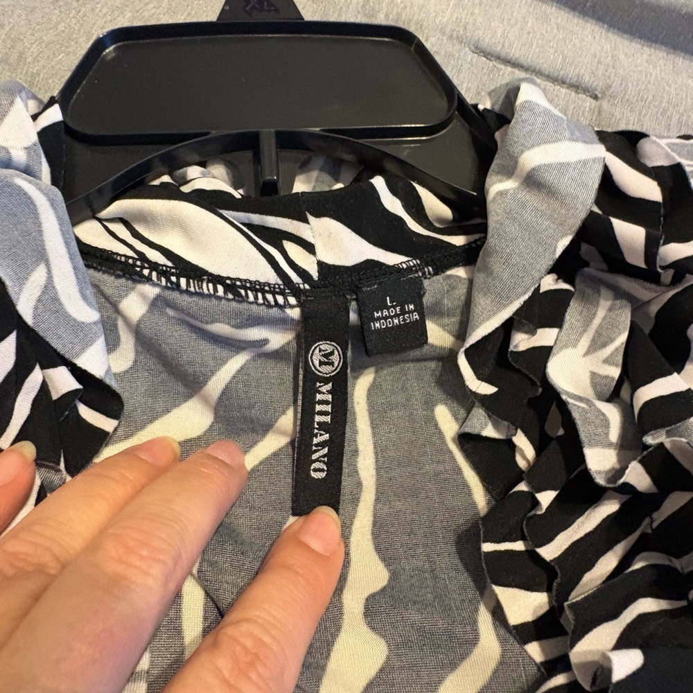 Milano Black and White Animal Print Mini Dress - Picture 3 of 8